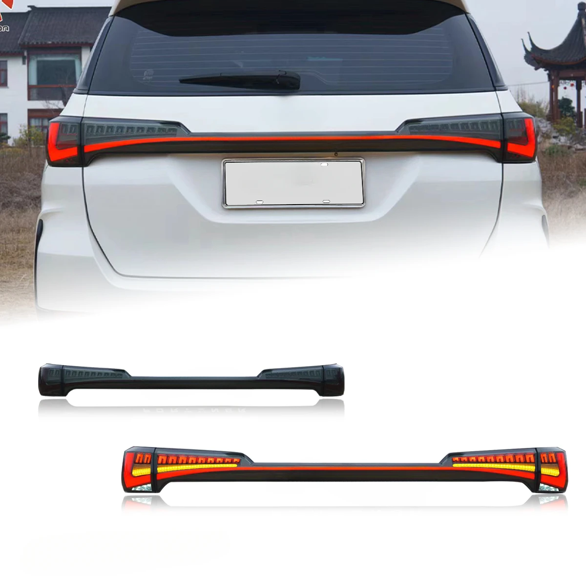 

Car Through taillights For Toyota fortuner 2016-2019 LED taillight Upgrade to NEW Fortuner Dynamic Turn Signal Brake LAMP