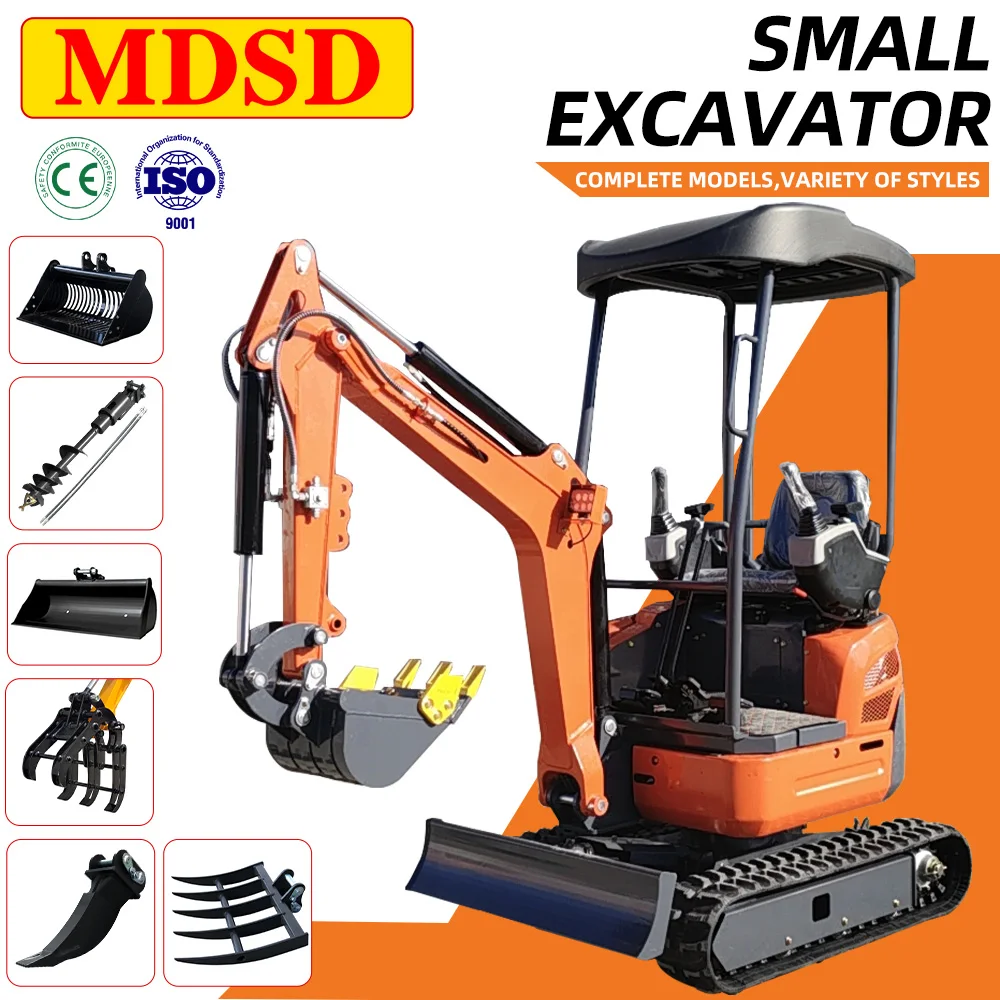 حفارات صغيرة 1.2 طن EPA EURO 5 DDP شحن حفار صغير هيدروليكي بالجملة رخيص 1.5 طن حفارة مدمجة مع مرفق #4