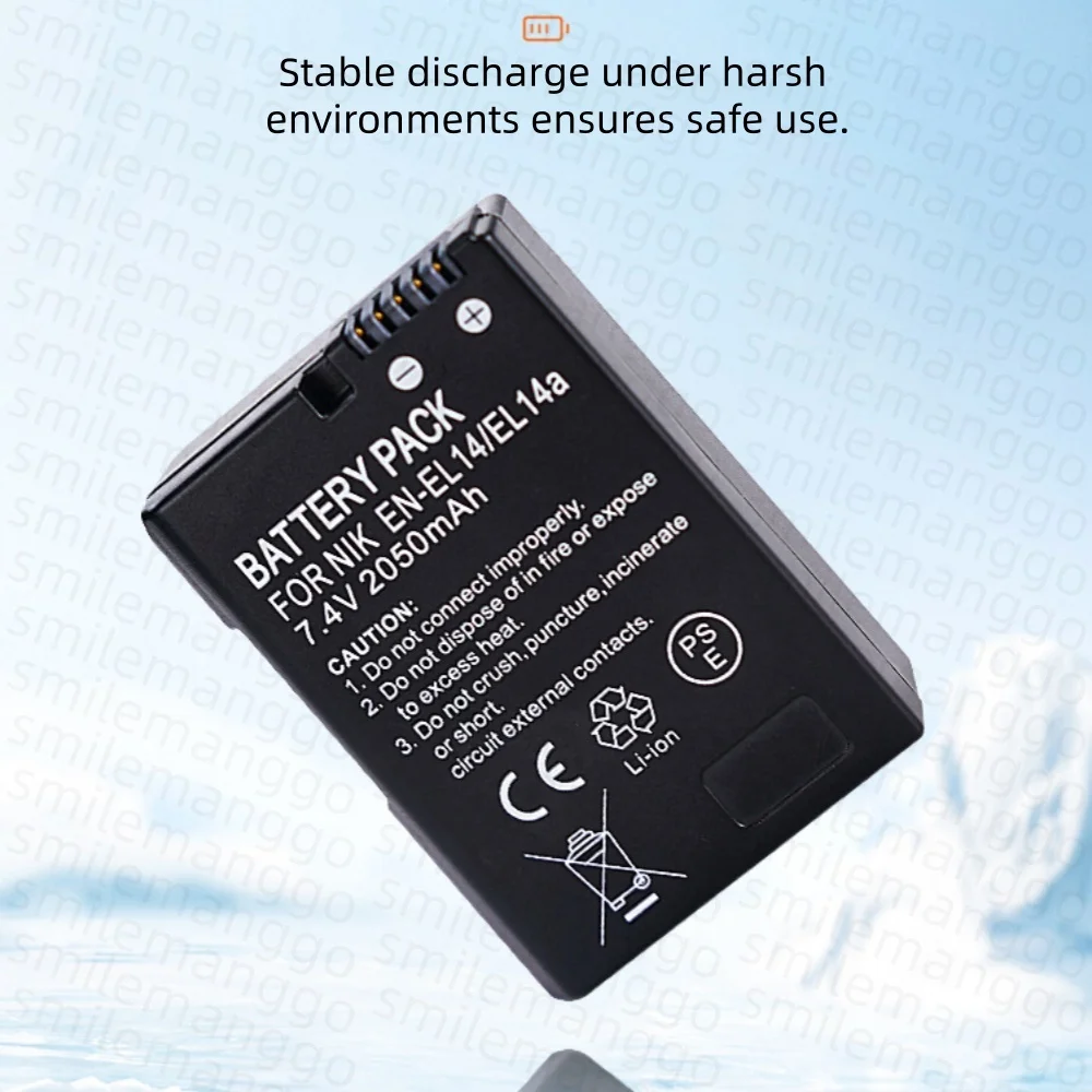 1-10 SZT. Bateria 7.4V EN-EL14 2050mAH Pasuje do aparatów Nikon D3200 D3400 D5100 D5200 D5400 D5600 — zdjęcie produktu 4