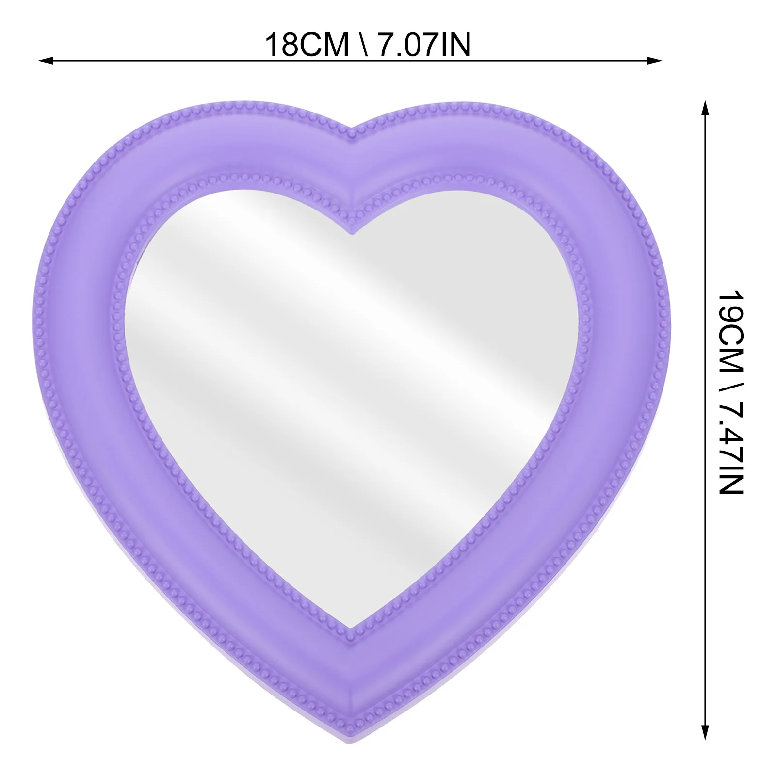 1Pcs Heart-Shaped Makeup Mirror High-Definition Scratch-Resistant Retro Chic Design Wall-Mounted Desktop Use for Women Clear