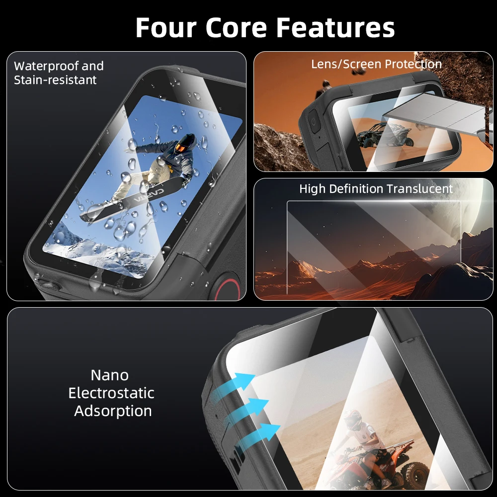 Flymile كاميرا طبقة رقيقة واقية ل Insta360 Ace pro 2 غطاء شاشة HD رقيقة جدا وحساسة ملحقات الكاميرا فيلم المقسى