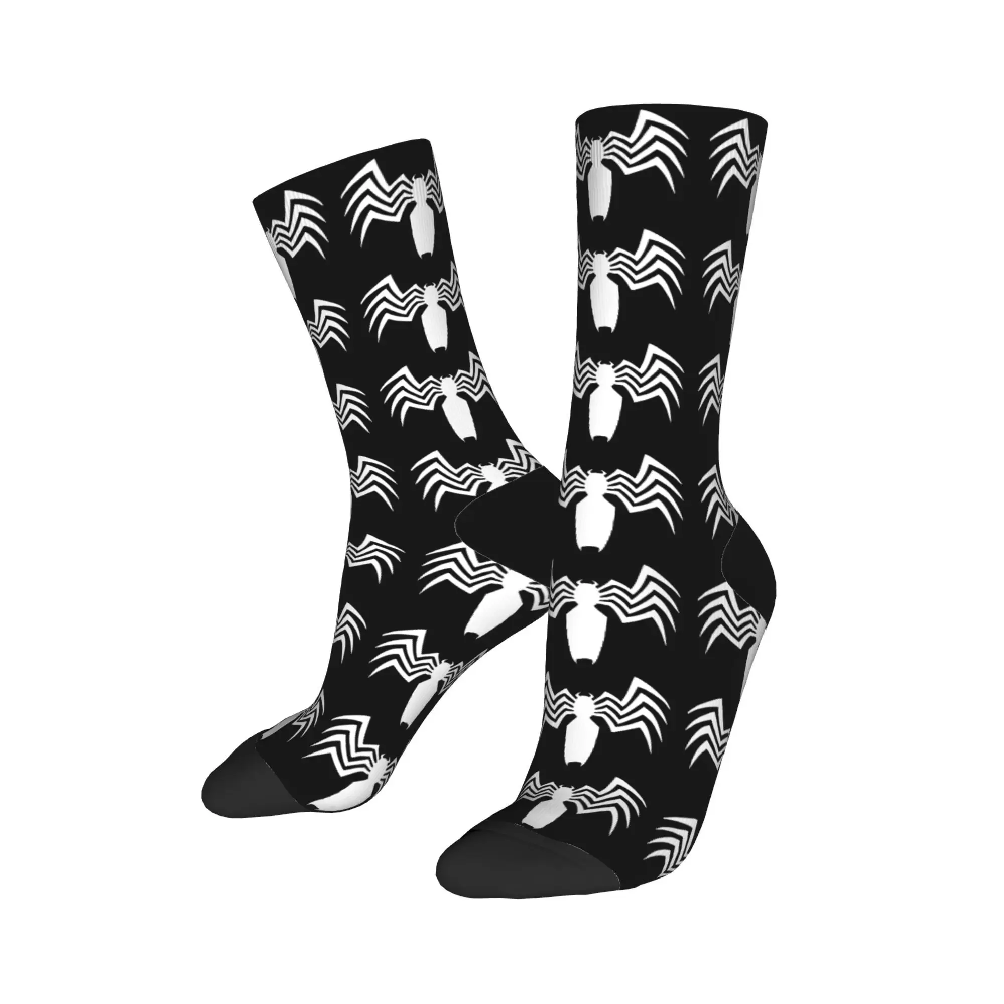 Invierno cálido diseño loco Unisex The Symbiote Venom Spiderman calcetines de superhéroe calcetines absorbentes de sudor para montar en monopatín