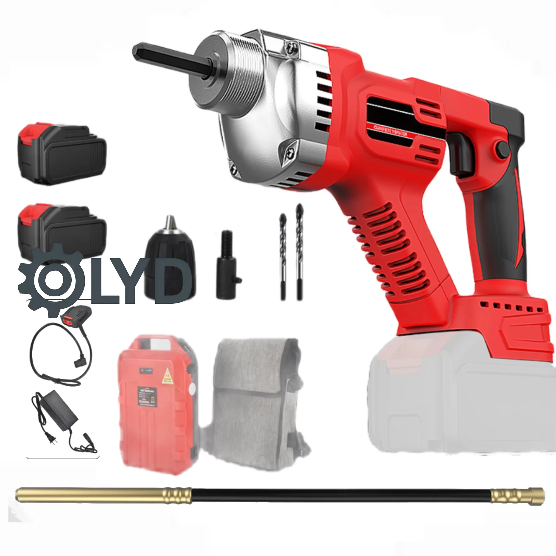 Cordless Brushless Concrete Vibrator Handheld Construction Cement Vibrating Rod Small Rechargeable Concrete Poker