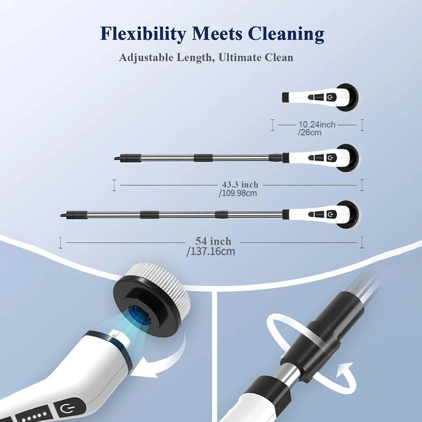 Electric Cleaning Brush, WirelessElectric Rotary Scrubber, 7 Brush Heads And AdjustableExtension Handle, Cleaning Tools