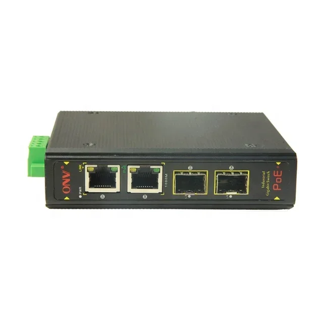 4GE 2G Full Gigabit 15W 30W 60W 95W 6-port Industrial Gigabit Ethernet POE Switch For IP Camera Laptop