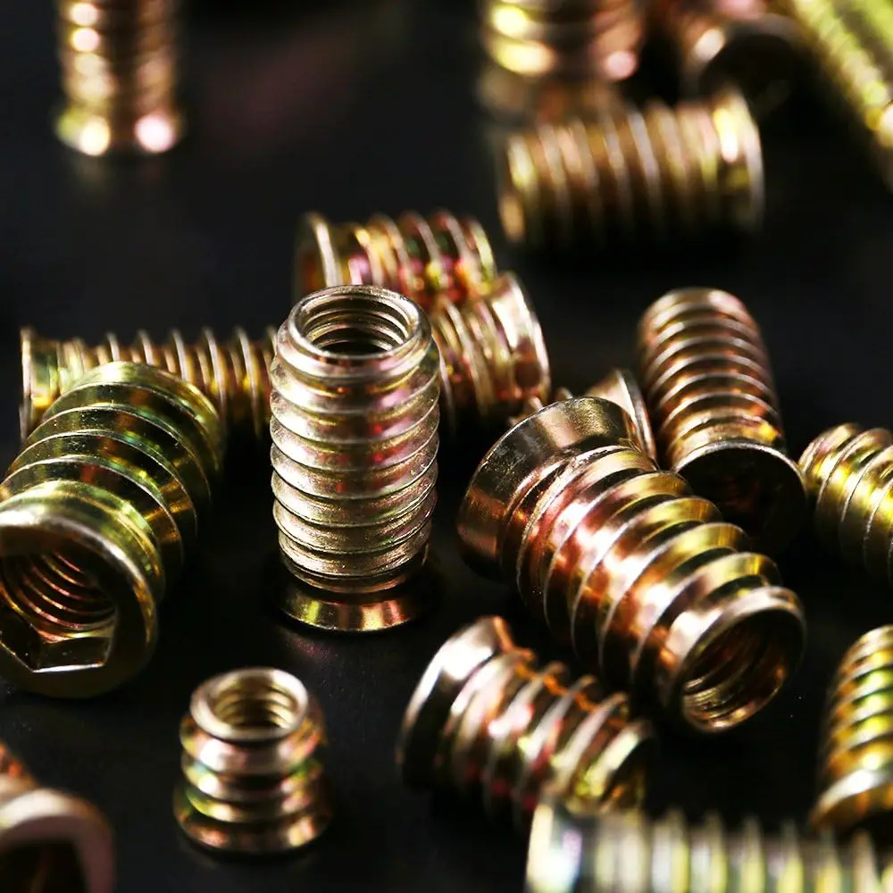 70 Buah Mur Sisipan Berulir, Kit Sisipan Kayu, Sekrup M4/M5/M6 Mur Sisipan Kayu Pengencang Baut Penggerak Soket Hex untuk Furnitur Kayu
