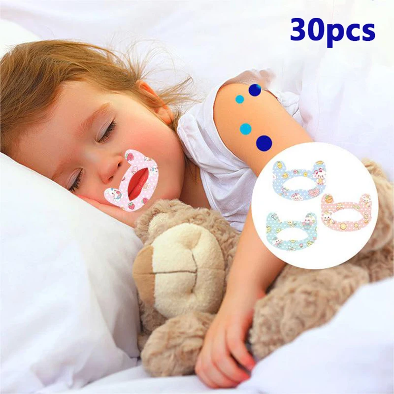 30Pcs/Box Mouth Correction Stickers Anti-Snoring Stickers For Children Night Sleep Lip Nose Breathing Improving Patch