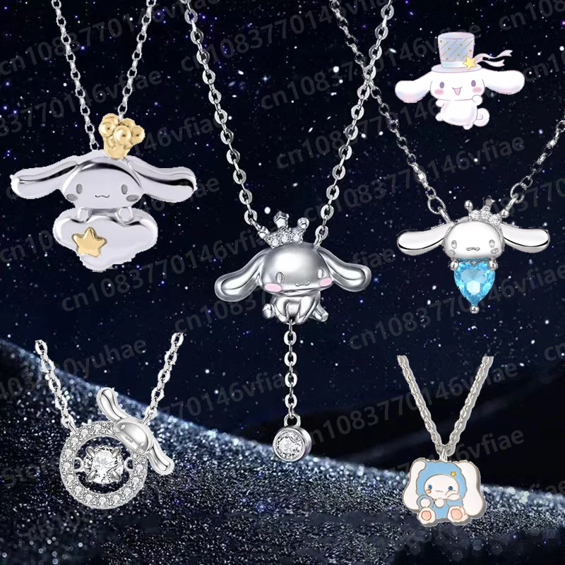 

Hot Sanrio Anime Cartoon Cinnamoroll Series Tassel Necklaces Ladies Collarbone Neck Chain for Women Jewelry Accessories Gifts