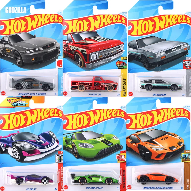 2024 N Hot Wheels Car Diecast 1/64 Toys for Boys Nissan Skyline Audi Quattro Porsche 911 Carrera 904 BMW M3 DMC Delorean Gift