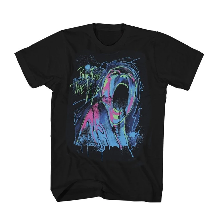 Neues The Wall Blacklight - Pink Floyd Psychedelic Rock Demon Skull bedrucktes Kurzarm-T-Shirt