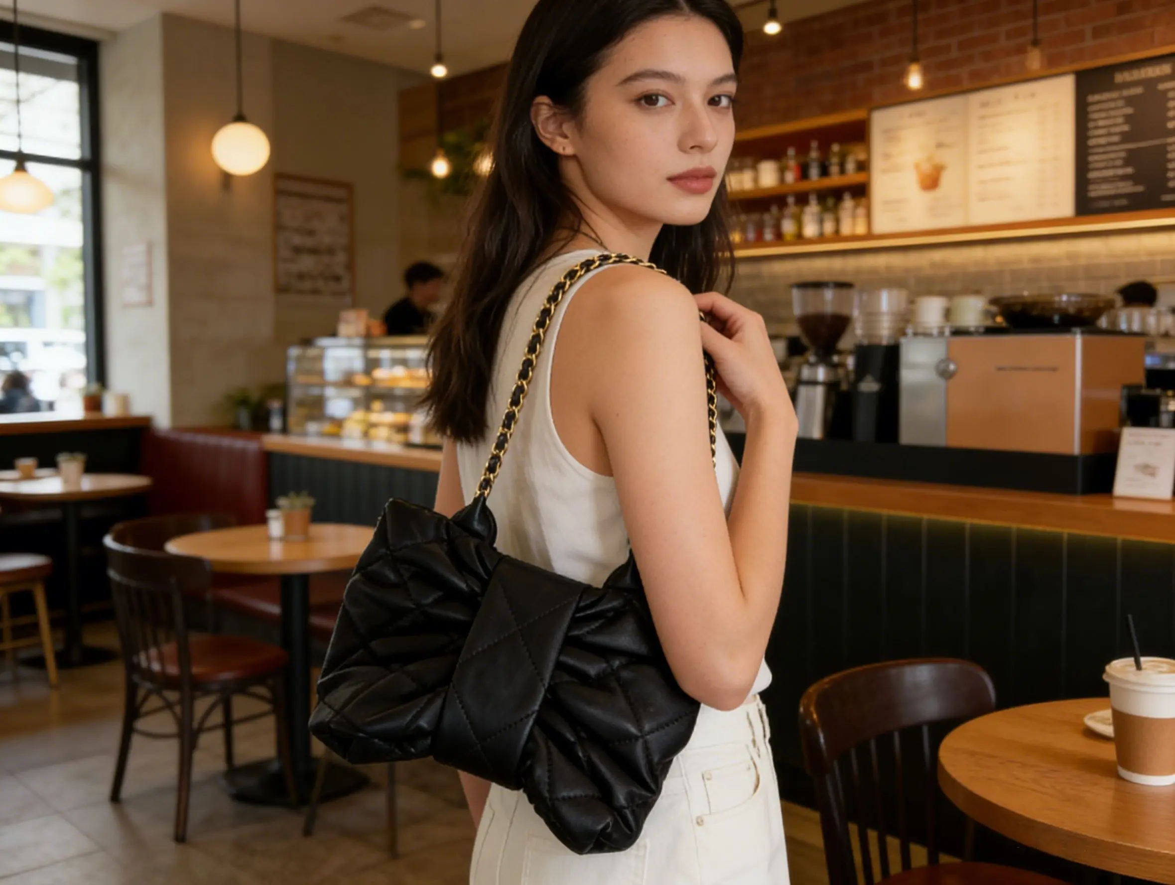 

New Flip-Top Bow Chain Bag - Fashionable and Luxurious Single Shoulder Crossbody Bag - 100%