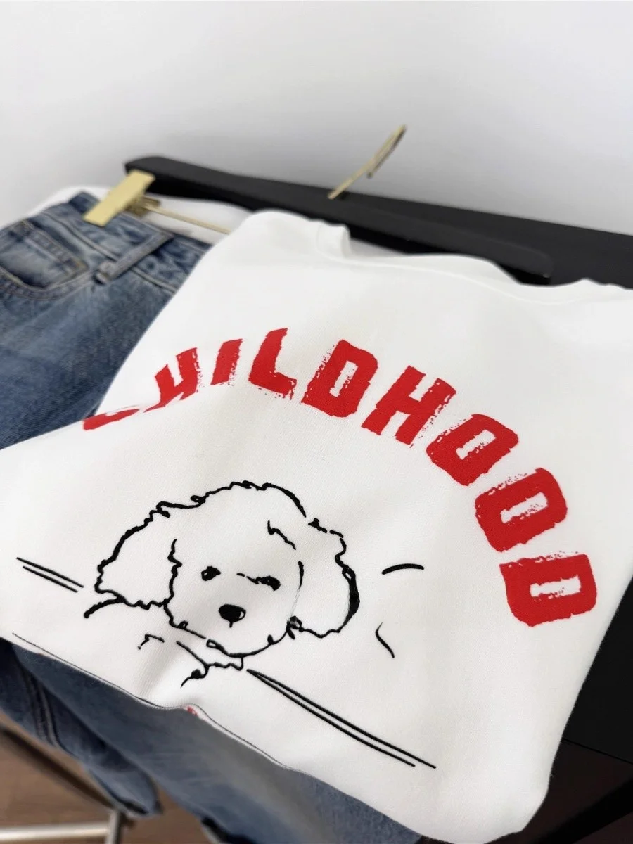 

Comfortable Breathable Women's T-irt ort Sve round Ne Cartoon Bear Print Casual Spring Summer Top Large Size 300 Pou