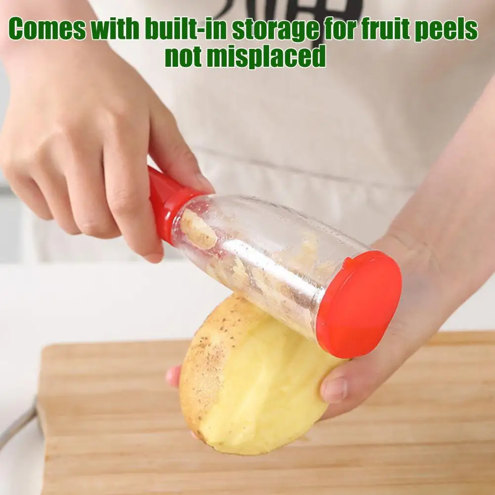 Double-sided Peeler Multifunctional Vegetable Peeler with Built-in Storage Stainless Steel Blades Kitchen Gadget Ergonomic Fruit