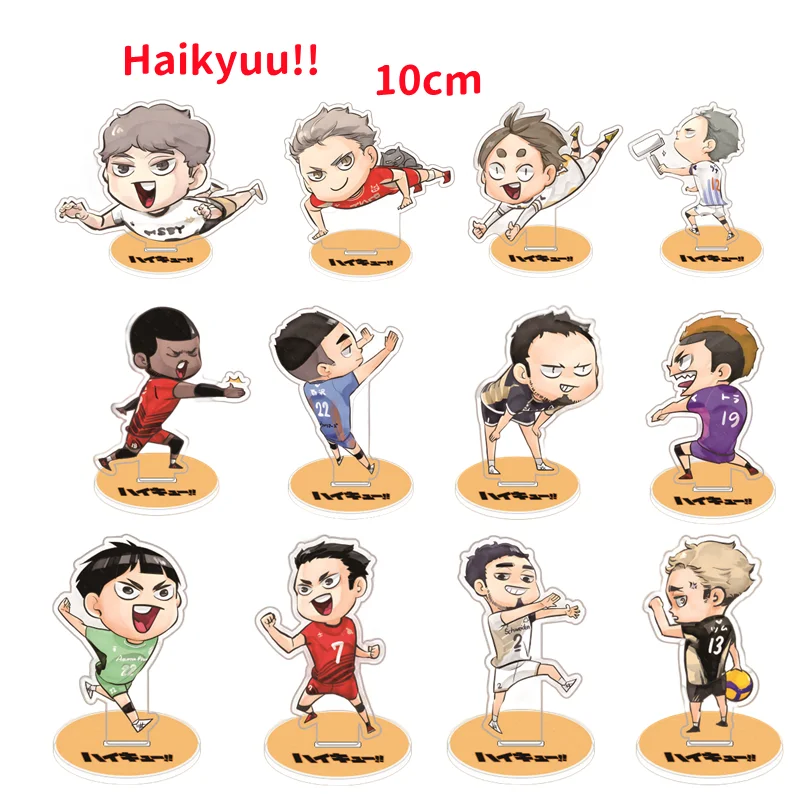 Anime Haikyuu!!  10cm Acrylic Stand Volleyball Boys Peripheral Shoyo Hinata Figures Model Desktop Plate Stand Model key chain