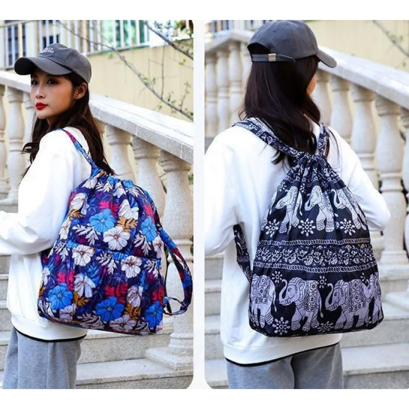 حقيبة ظهر كلاسيكية مطبوعة لصالة الألعاب الرياضية للنساء، جيوب متعددة، حقائب برباط، فصل جاف ورطب، سفر رياضي، Bac #5