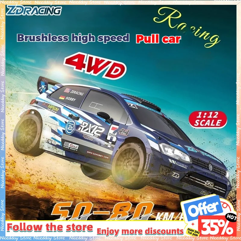 

New ZD Rx12 1/12 Rc Remote-Controlled Electric Rally Car High-Speed Brushless Four-Wheel Drive Racing Car Off-Road Vehicle