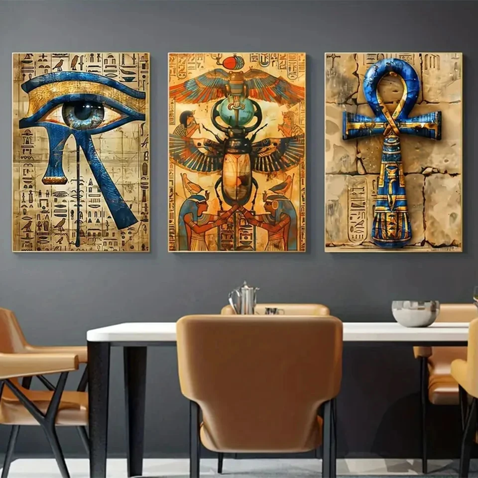 

Египетское искусство Diy Алмазная картина Триптих Полный круглый Алмазная мозаика Новый алмазный художественный набор для вышивки крестом Домашний декор Настенное искусство