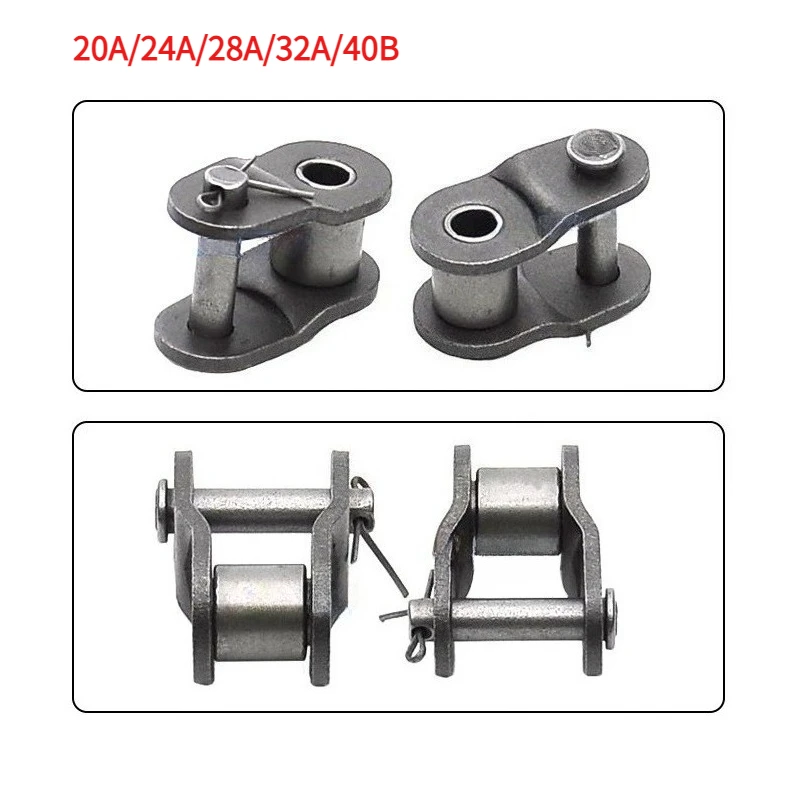 Single Row Half Buckle Chain Buckle Carbon Steel Industrial Drive Short Pitch Roller Chain 20A-1/24A-1/28A-1/32A/40B