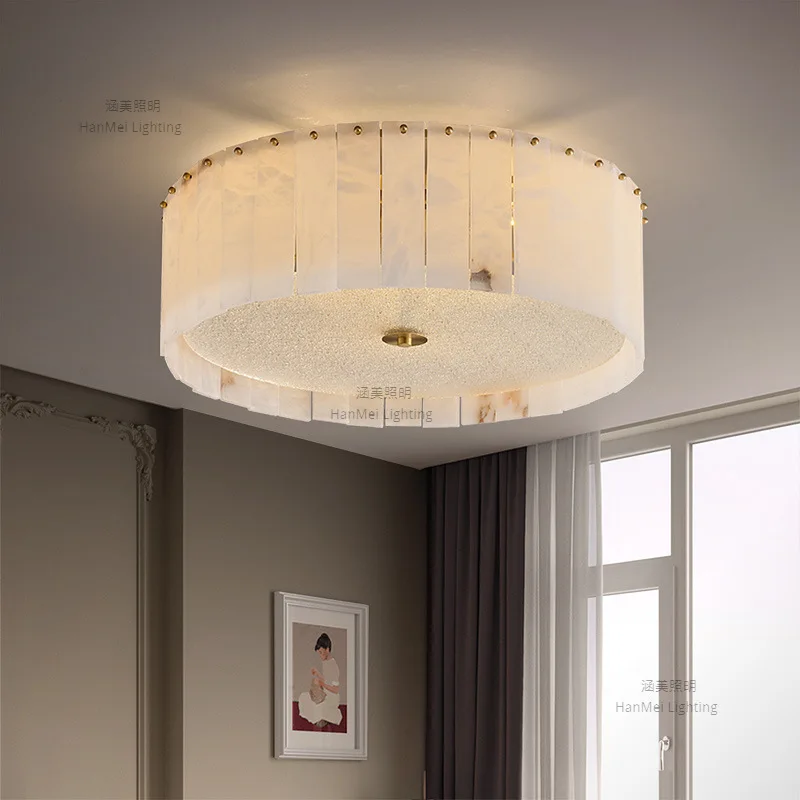 All-copper living room chandelier light luxury Spanish cross-border marble