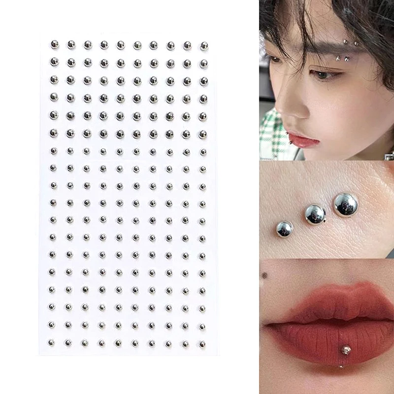 165/180 pièces autocollant diamant auto-adhésif faux nez goujon strass Non Piercing oeil oreille visage corps bijoux femmes autocollant cristal