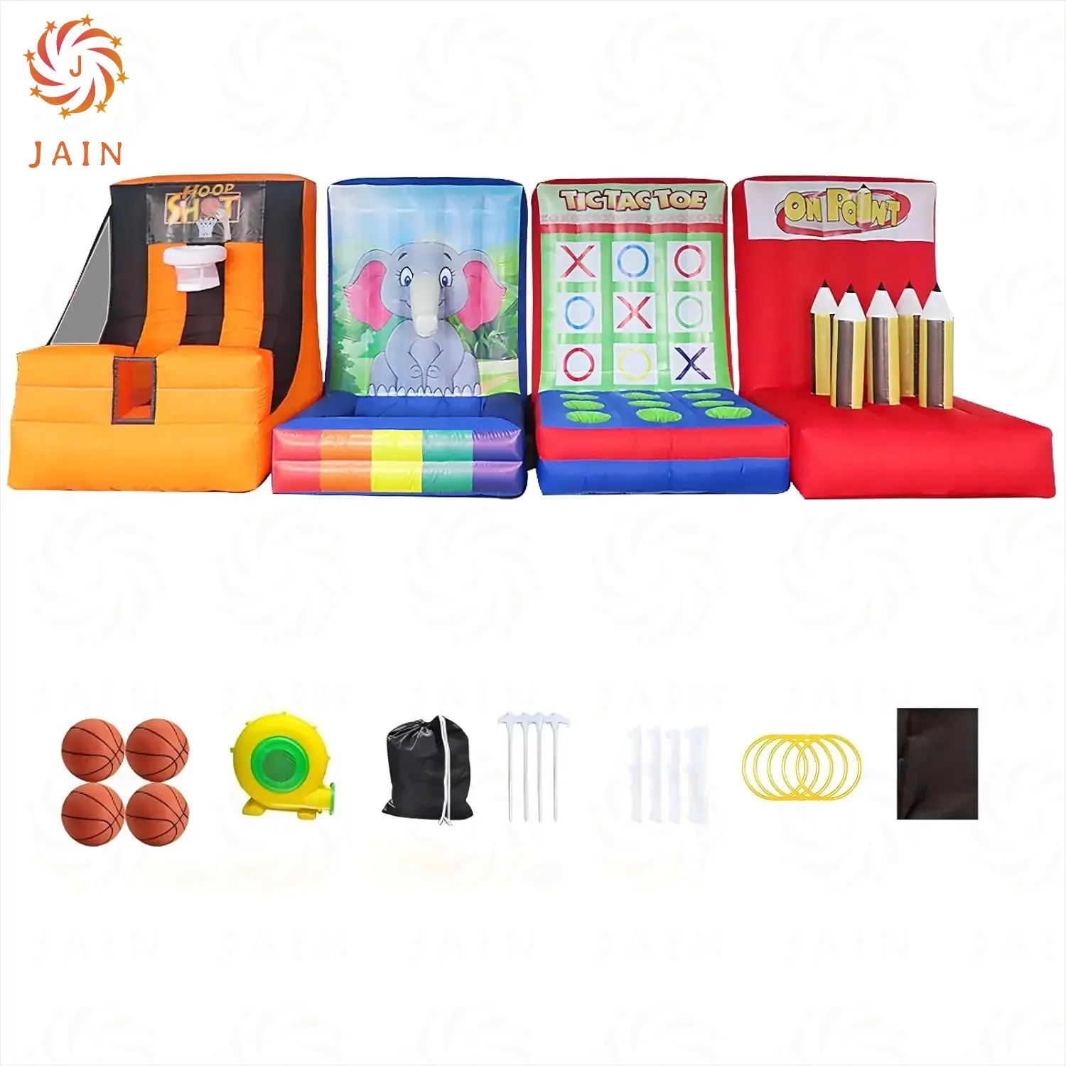 4 في 1 أو لعبة منفصلة نفخ كرنفال لعبة كرة السلة هوب الهدف حلقة رمي لعبة ألعاب رياضية للحفلات للأماكن الخارجية والداخلية