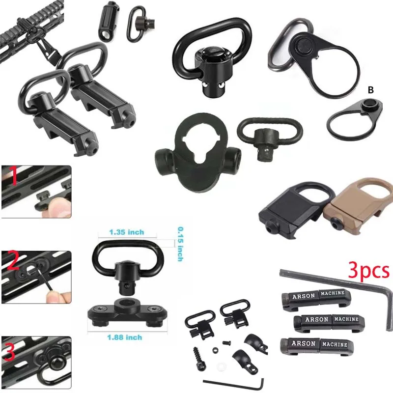 20mm 조준경 레일 액세서리 QD RSA GBB 회전 슬링 Mlok KeyMod AR15 AK 설치 전술 액세서리 소총 어댑터