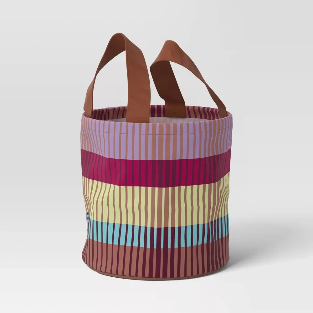 

Garden Tool Bag with Top Handle,Utility Gardening Tool Tote with Broken Stripes,Canvas Garden Tool Storage Caddy for Women