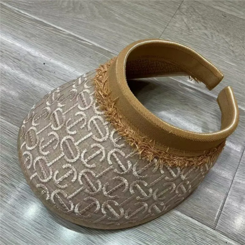 

New summer open-top hat women's fashion mesh sunshade hairband style woven face-showing small cap