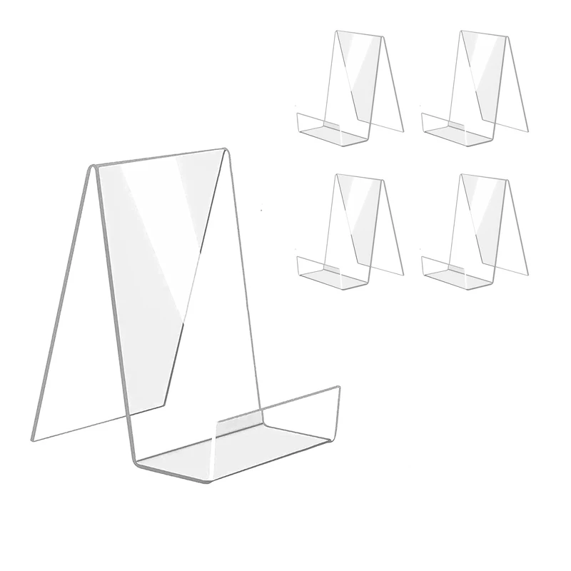 4Pcs Phone Stand Acrylic Easel Display Stand Multi-functional Display Rack For Plate Cards Promotional Leaflet, Menu, Recipe