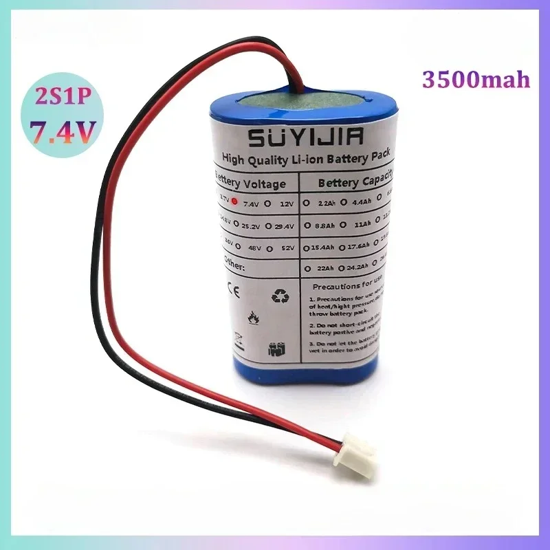 7.4V 3500mah 18650 2S1P Built-in BMS Rechargeable Lithium-ion Battery Pack for Camera Electric Toy Backup Battery