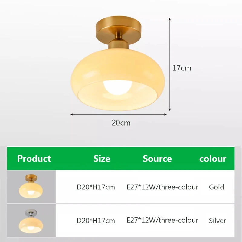 Medieval Glass Ceiling Light Retro Cream Decor Lamp Gold E27 Illumination For Aisle Hallway Living Room Indoor Fixtures Lustre