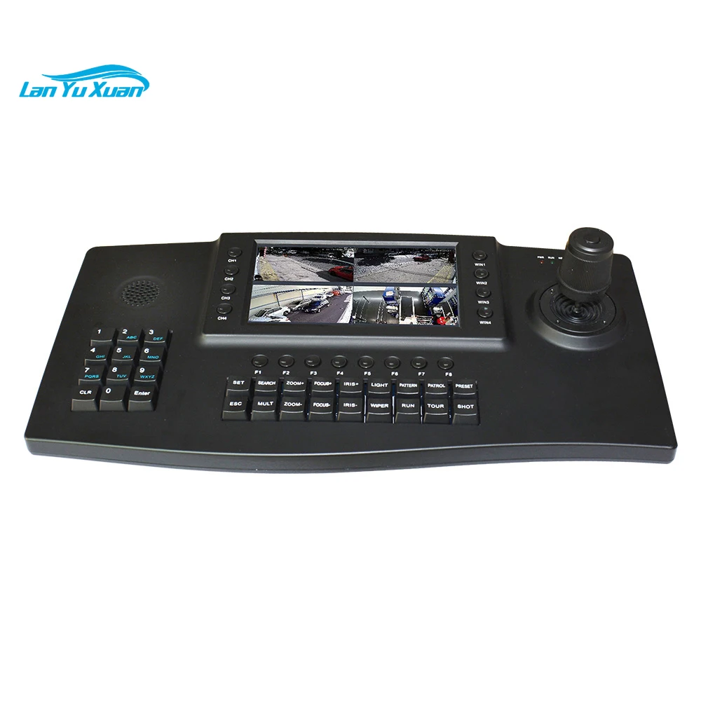 

CCTV IP Remote Control Device PTZ 3D Joystick 7 inch TFT LCD Display Network Keyboard Controller