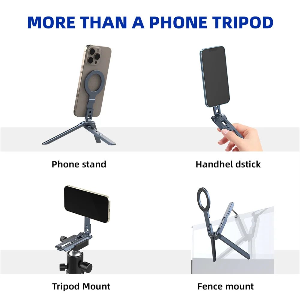 2025 Magnetic Phone Holder Phone Stand With Fence-Mounted  Magsafe Phone Tripod For Iphone 16 15 Android Outdoor Travel Vlog - view 4