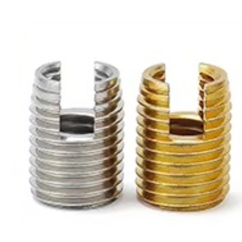 2 ~ 20pcs M2 M3 M4 M5 M6 M8 M10 M12 M14 Self Tapping Thread Insert Screw Bushing Slotted Type Thread Repair Sleeve Wood