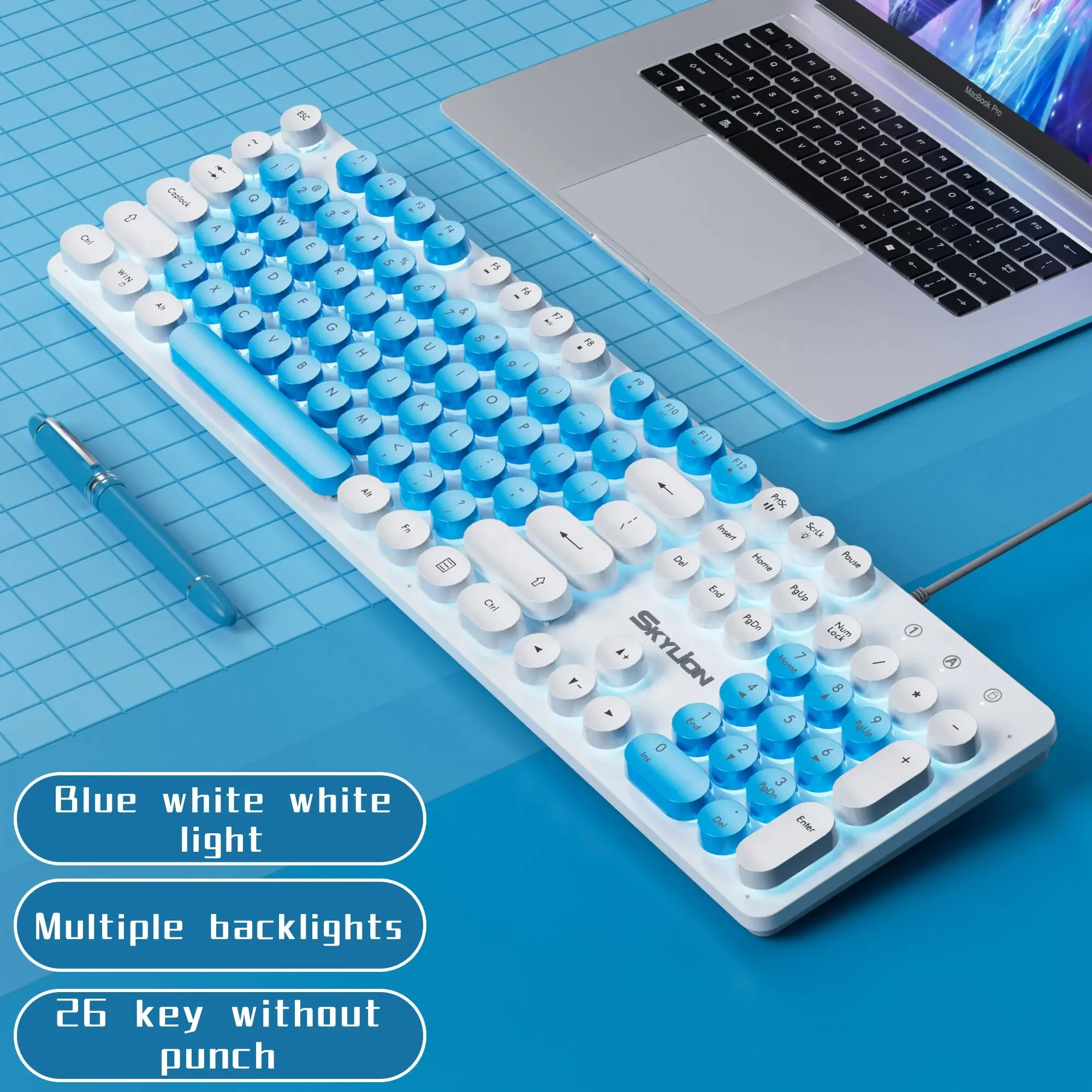 

Wired 104 Keys Membrane Keyboard Many Kinds of Colorful Lighting Gaming and Office For Windows and System