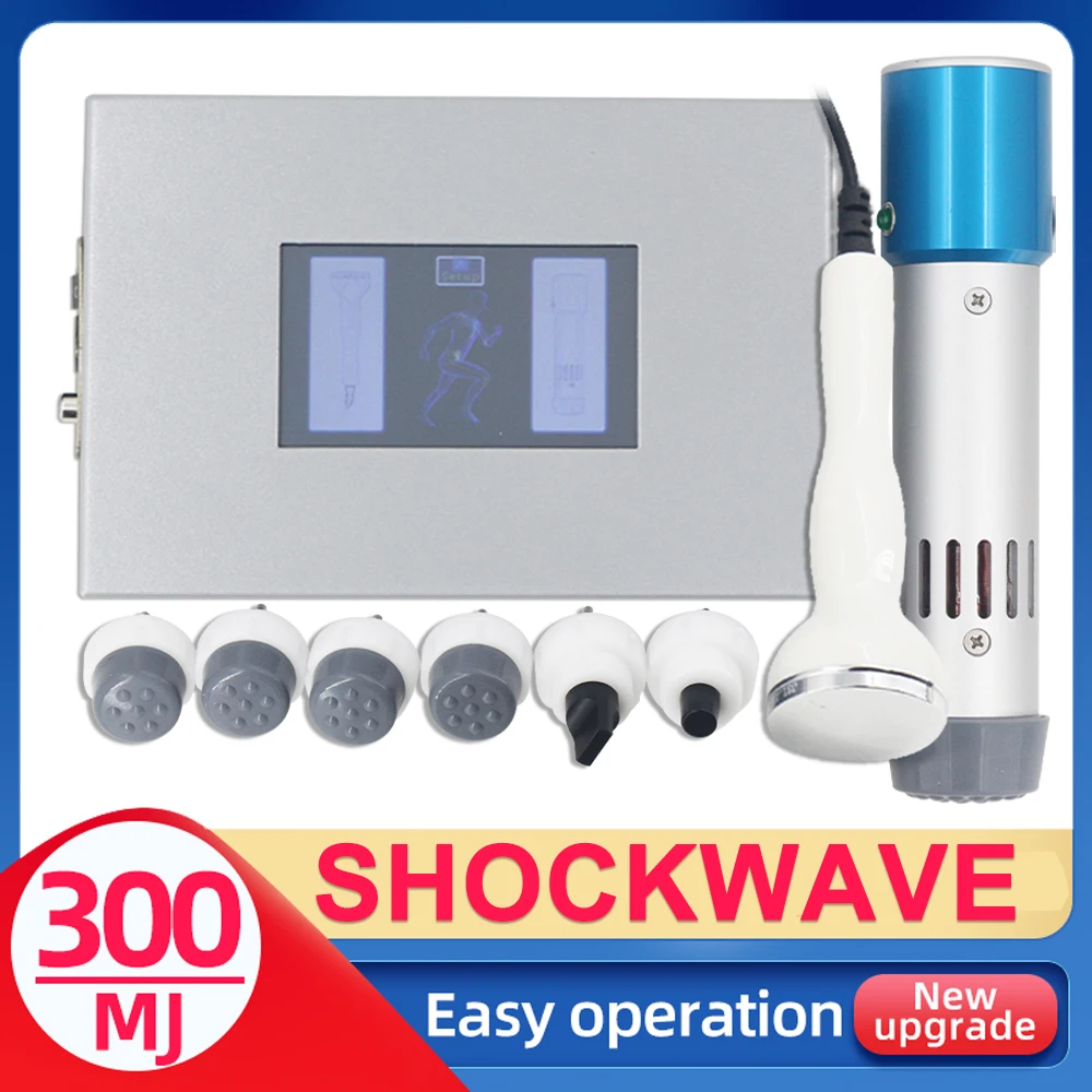 300MJ Shockwave Therapy Machine Pain Relief Back Relax Portable Ultrasound Physiotherapy Equipment  ED Treatment Body Massager