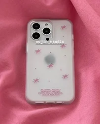 Korean ins niche design girl frosted star mobile phone case for 15promax/11/13/14pro mobile phone protective case soft case