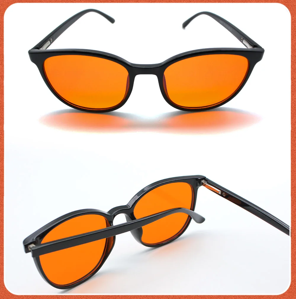 Good Sleep Blue Light Blocking Glasses Red Lenses Orange Lenses Men And Women Computer Glasses Eliminate Eye Strain  Glasses