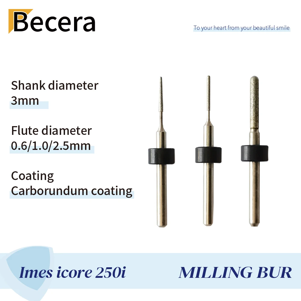 

Becera Milling Drills Corundum Coating for Cutting Glass Ceramic Blocks Compatible with Imes Icore 250i CAD CAM System