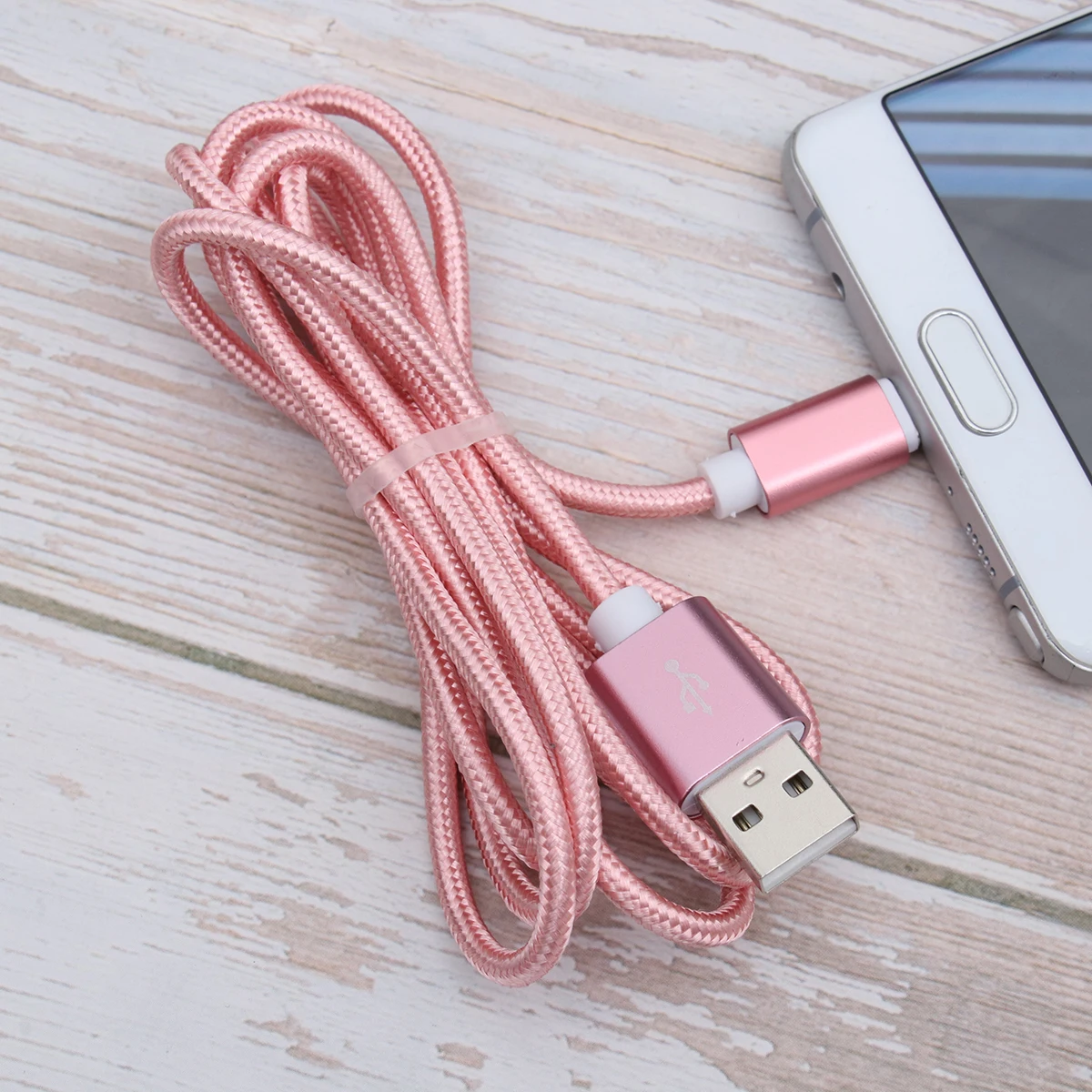

5Pcs 1.5m USB Type C Cable Fast Durable Nylon Braided Tangle Cord for Mobile Devices USB Type C Cable