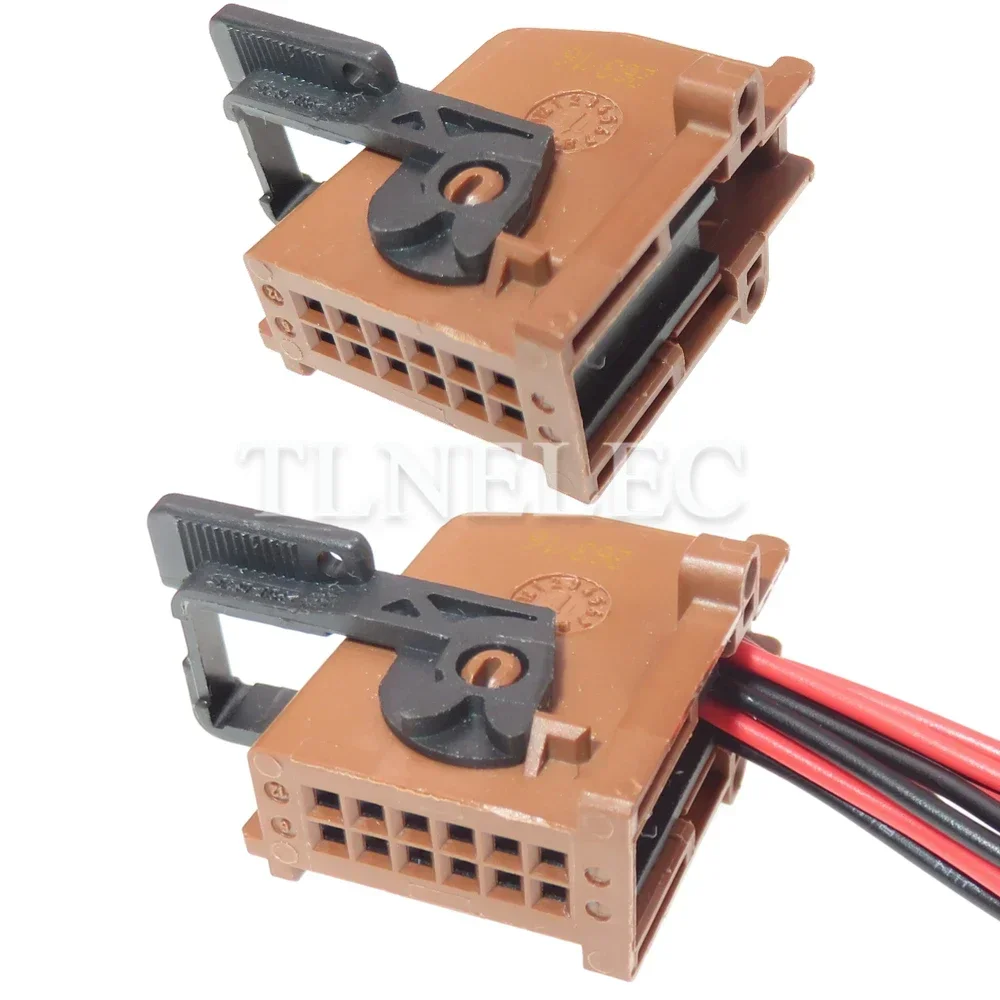 12 Pin Way Auto Power Amplifier Wiring Cable Socket With Wires Car Audio Unsealed Connectors For BMW Porsche 1379096-1