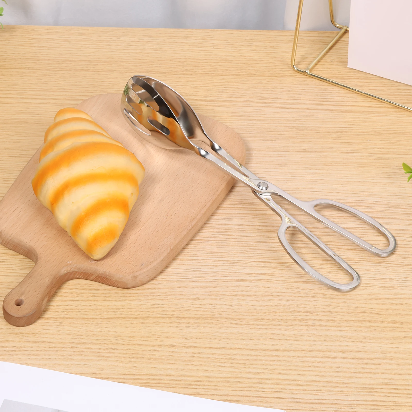 

1/2 Pcs Portable Serving Tongs 10 Inches Stainless Steel Salad Tongs with Scissor Handle for Home Picnic Camping Barbecue Party