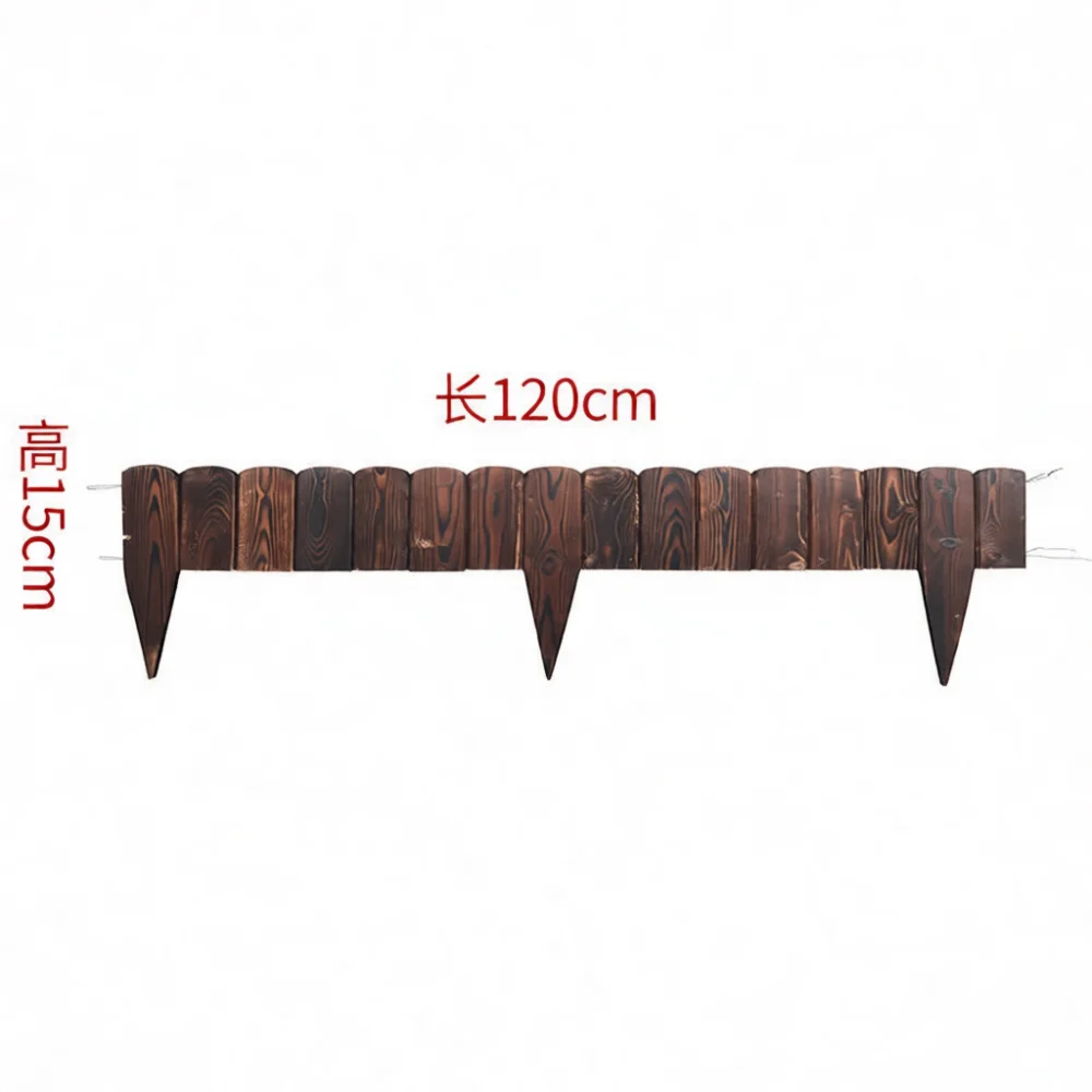 Carbonized Timber Fence Garden Landscape Decorative Barrier Outdoor Yard Lawn Edging Partition Vegetable Patch Guarding