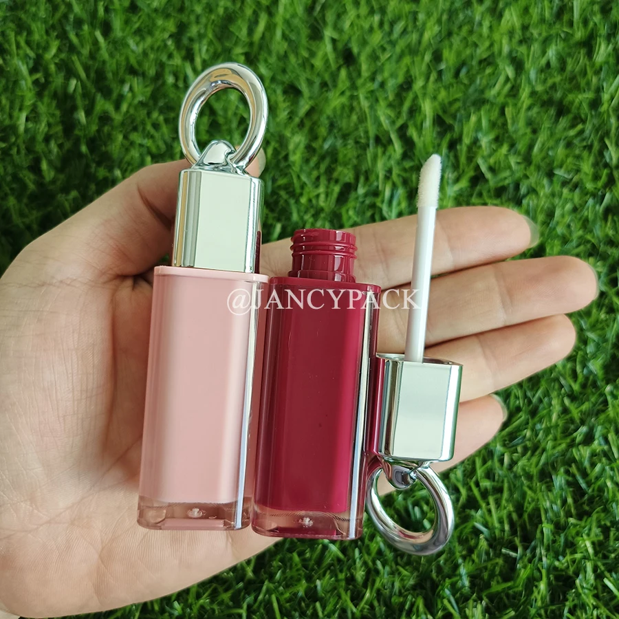 4 مل مربع أحمر وردي ملمع الشفاه زجاجة الأساس السائل زجاجة المخفي السائل أحمر الخدود أنابيب ملمع الشفاه