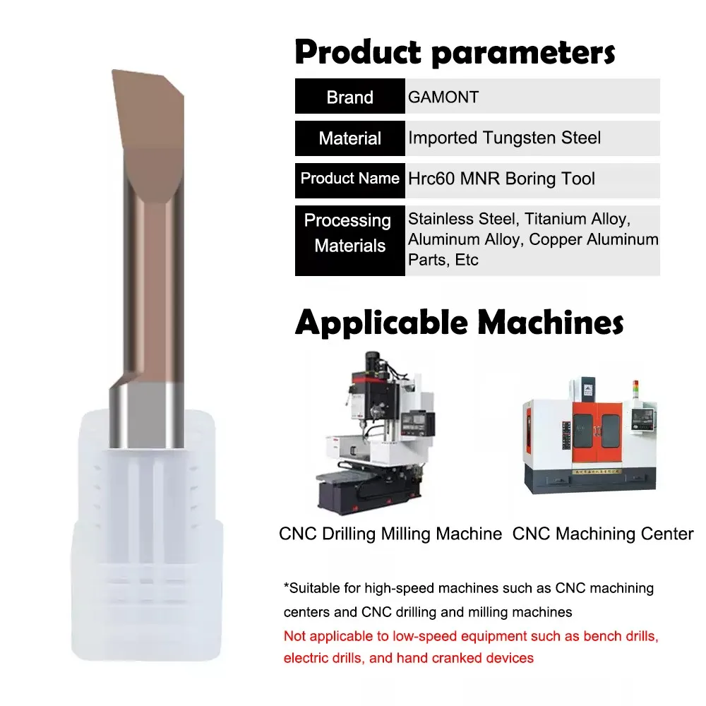 GAMONT MNR Small Diameter Boring Tools Tungsten Steel Carbide CNC Machine Inner Boring Hole Turning Tool