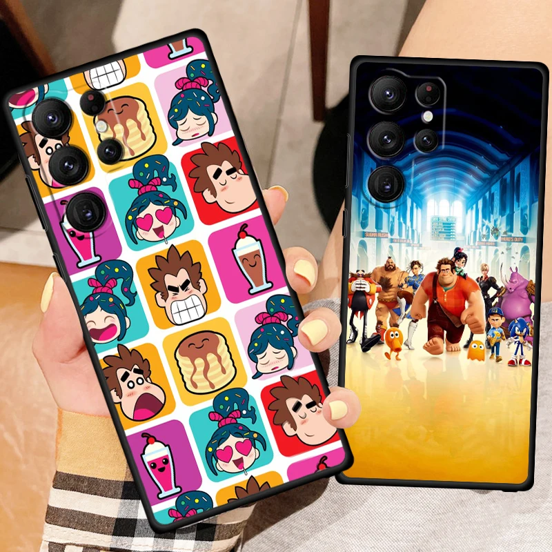 Anime Movie Wreck-It Ralph For Samsung Galaxy S24 S23 S22 S21 S20 FE S10 S10E Plus Ultra Pro Lite 5G Black Cover Phone Case