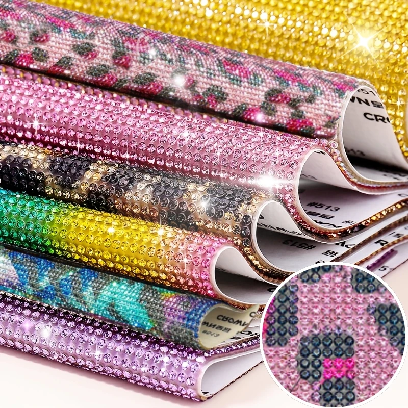 Self-Adhesive Rhinestone Crystal Glitter Stickers DIY Diamond Print Sticker for Phone Laptop Car Arts Crafts Home Decor Decal
