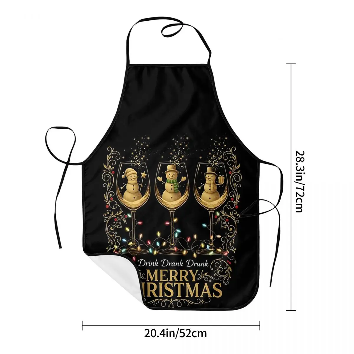 Drink Drank Drunk Wine Christmas Zeorrn Exclusive Holiday Party Apron Chef Cooking Tablier Bib Kitchen Cleaning Pinafore