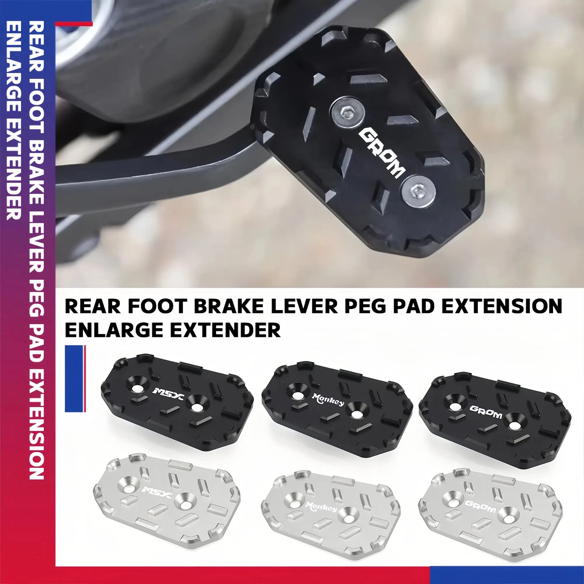 

Grom125 MSX125 SF MONKEY 125 Anti Skid Pedal Brake Pedal Enlarger For Honda Grom 125 MSX 125 125SF Z125 MSX125SF 2013-2025 2024
