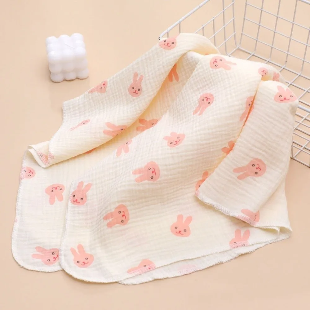 Double-Layered Baby Swaddle Blanket Soft Cotton Cartoon Print Baby Quilt Breathable Gauze Bath Towel Baby Swaddle Wrap